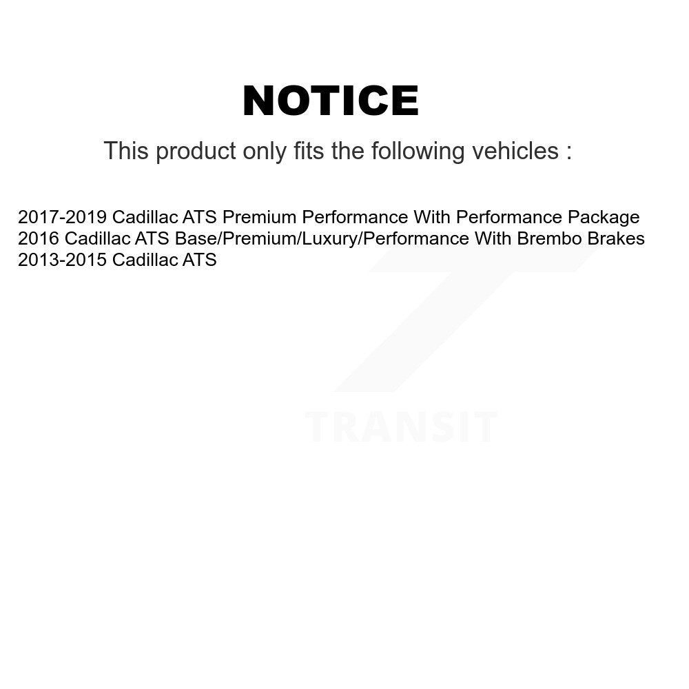 Rear Disc Rotors Ceramic Pads And Parking Brake Shoes Kit For Cadillac ATS