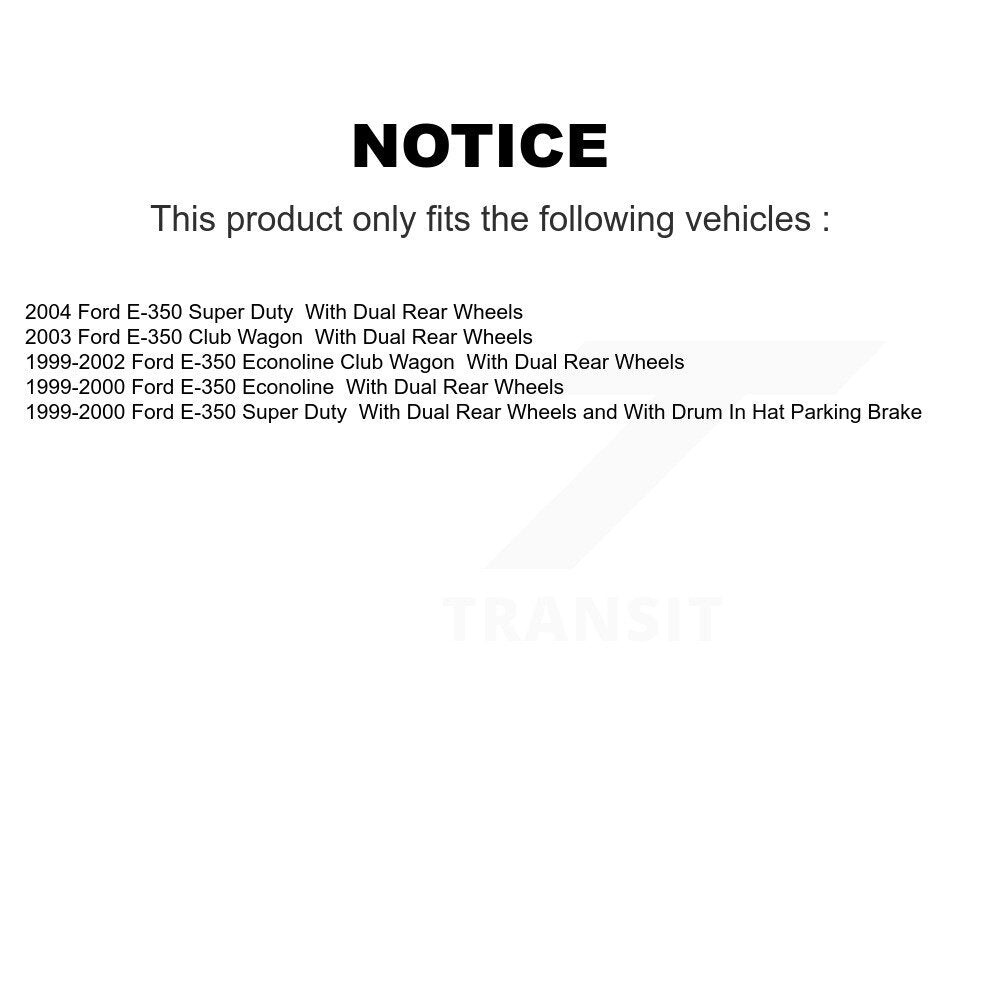 Rear Disc Rotors Ceramic Pads & Parking Shoes Kit For Ford E-350 Super Duty Club