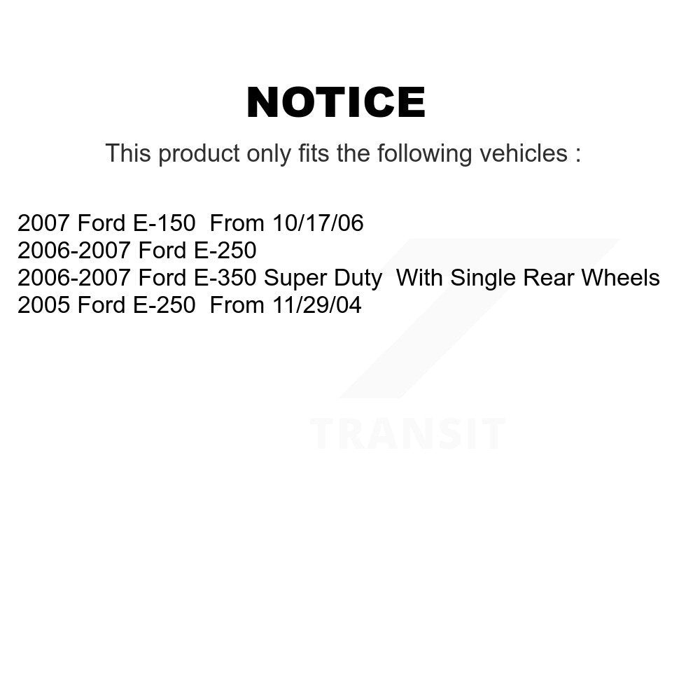 Rear Disc Rotors Ceramic Pads Parking Shoes Kit For Ford E-350 Super Duty E-250
