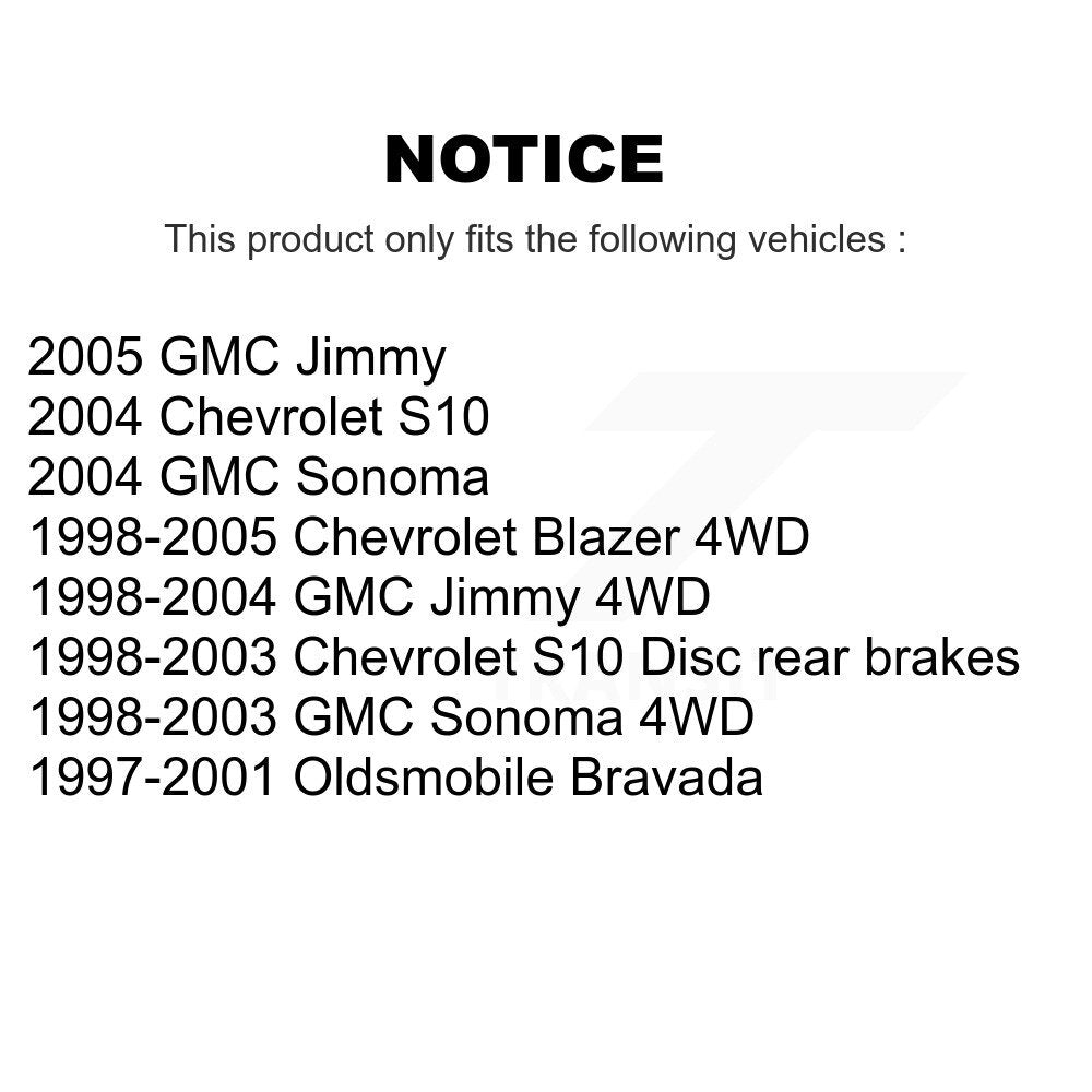 Rear Disc Rotors Ceramic Pads And Parking Shoes Kit For Chevrolet GMC Blazer S10