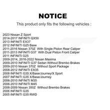 Load image into Gallery viewer, Rear Disc Rotors Ceramic Pads Parking Shoes Kit For INFINITI Nissan Maxima G37 Z