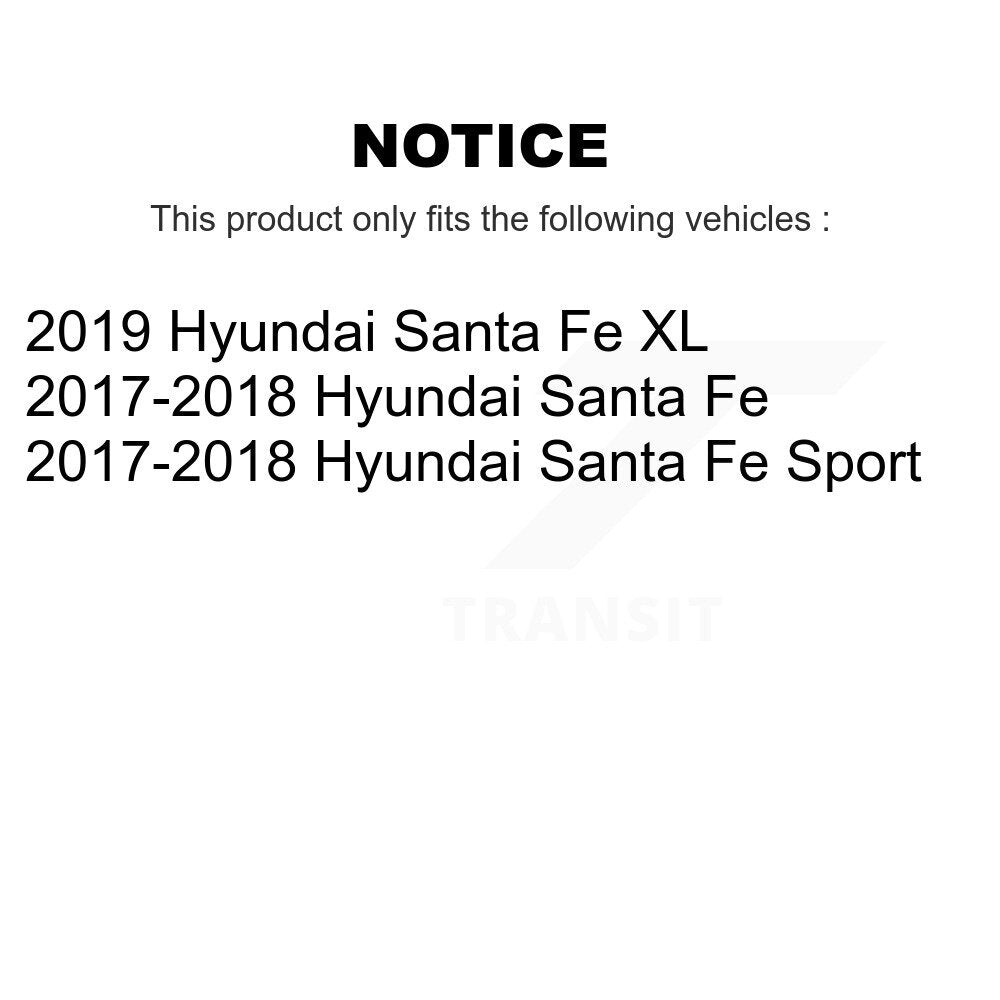 Rear Disc Rotors Ceramic Pads & Parking Shoes Kit For Hyundai Santa Fe Sport XL