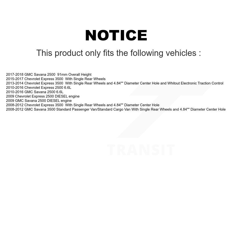 Rear Disc Rotors Ceramic Pads & Parking Shoes Kit For Chevrolet GMC Savana 2500