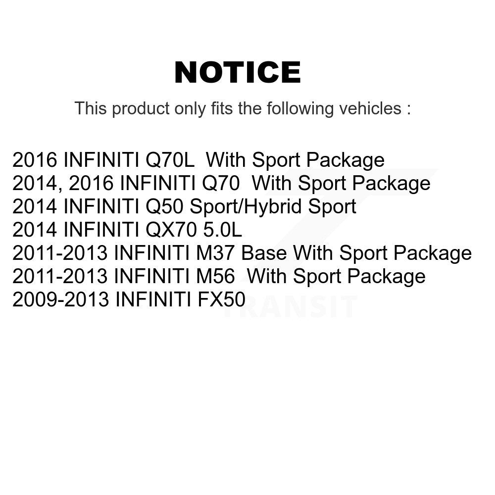 Rear Disc Rotors Ceramic Pads & Parking Shoes Kit For INFINITI Q50 M37 FX50 QX70