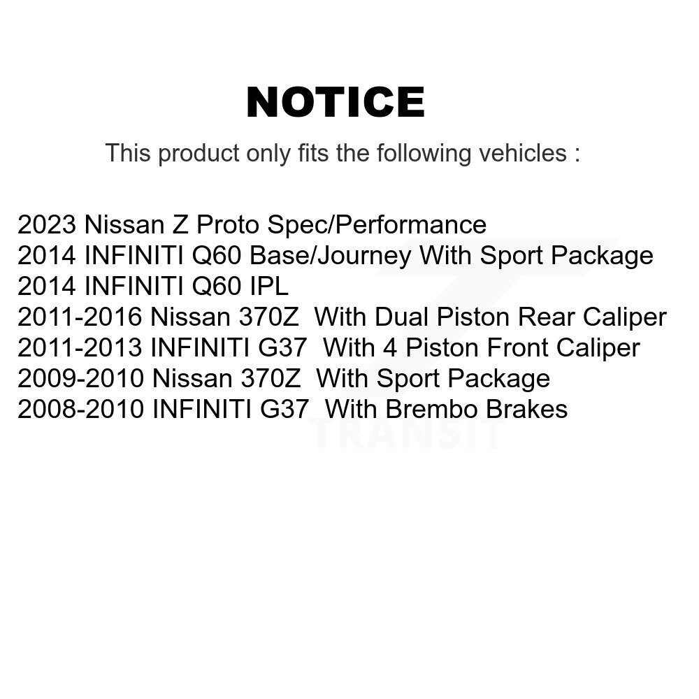 Rear Disc Rotors Ceramic Pads Parking Shoes Kit For INFINITI G37 Nissan 370Z Q60