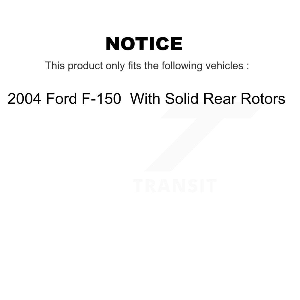 Rear Disc Rotors Ceramic Pads And Parking Brake Shoes Kit For Ford F-150