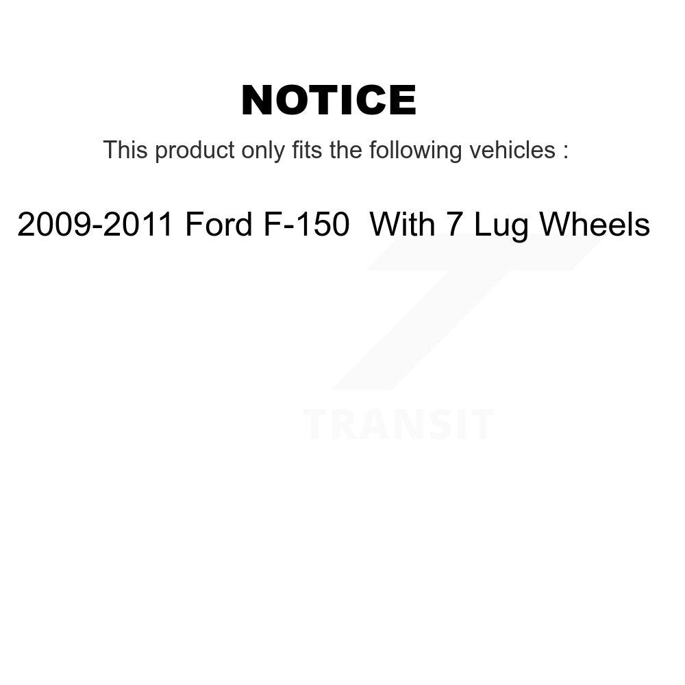 Rear Disc Rotors Ceramic Pads Parking Shoes Kit For Ford F-150 With 7 Lug Wheels