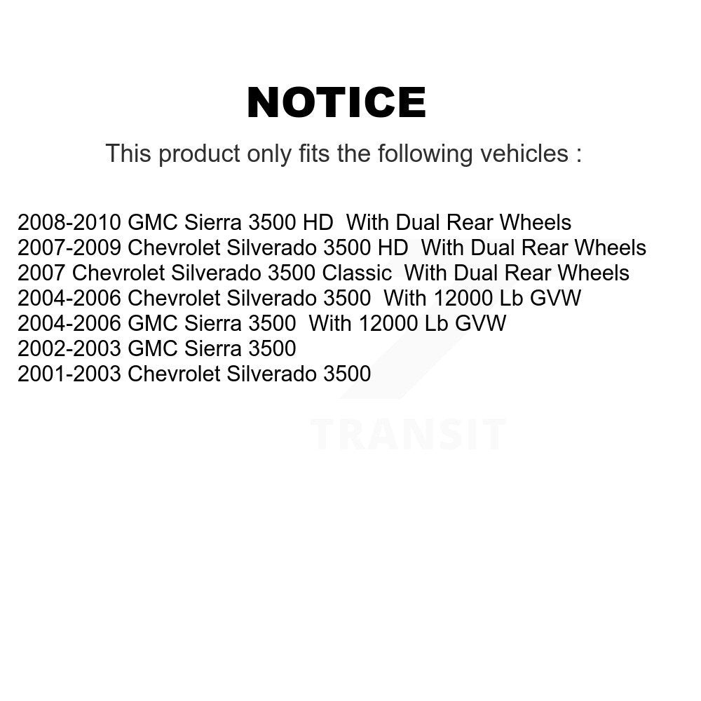 Rear Disc Rotors Ceramic Pads Parking Shoes Kit For Chevrolet GMC Sierra 3500 HD