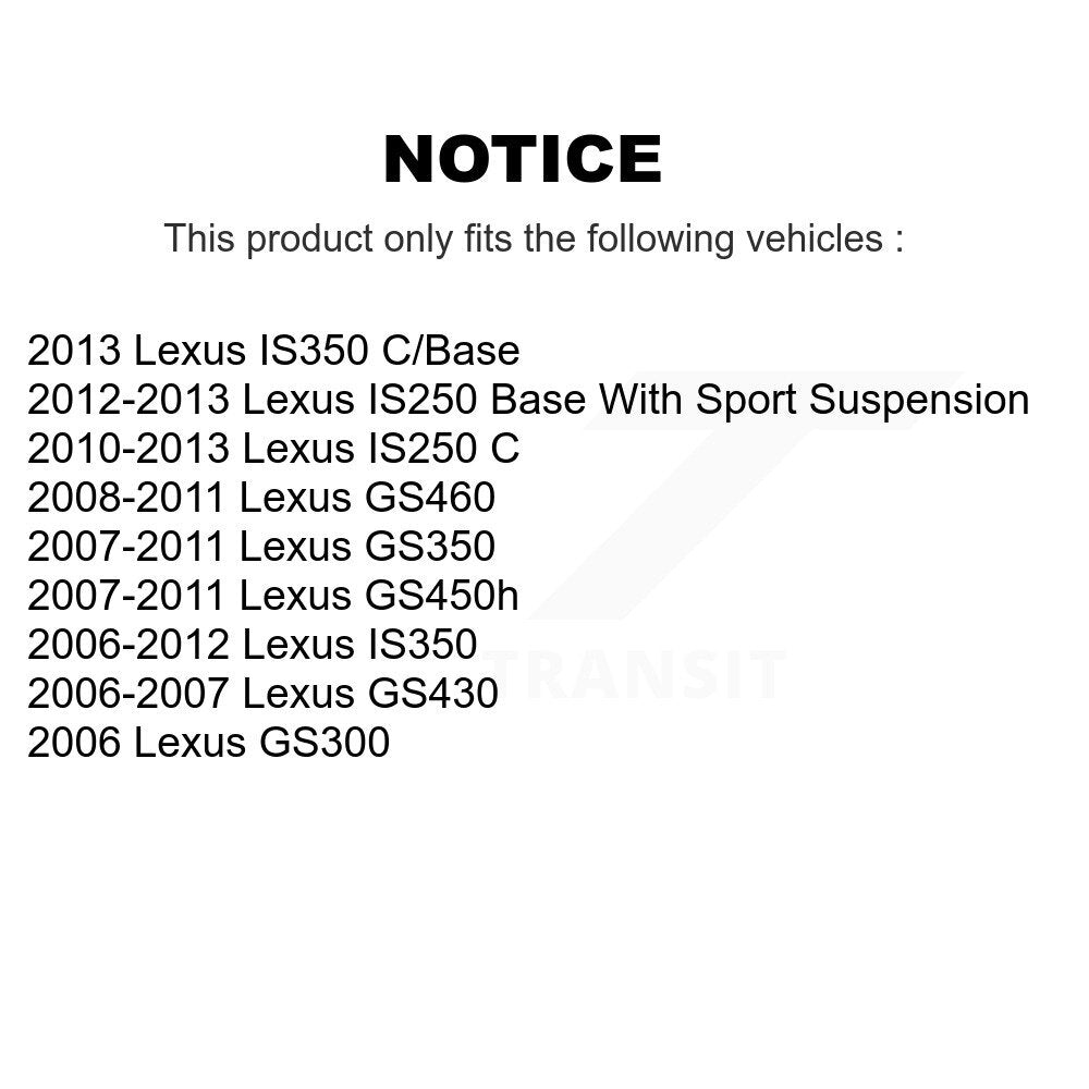 Rear Disc Rotors Ceramic Pads And Parking Shoes Kit For Lexus IS250 IS350 GS350