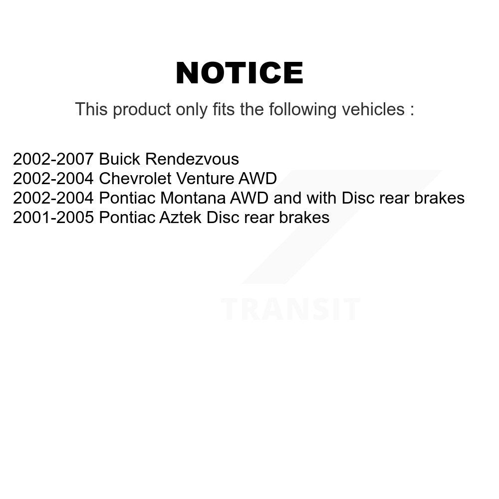 Rear Disc Rotors Ceramic Pads And Parking Shoes Kit For Buick Rendezvous Pontiac