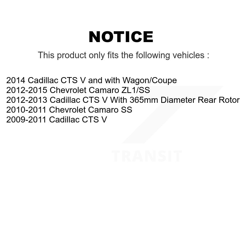 Rear Disc Rotors Ceramic Pads Parking Shoes & Hardware Kit For Chevrolet Camaro