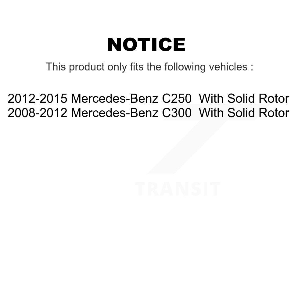 Rear Disc Rotors Ceramic Pads Parking Shoes Hardware Kit For Mercedes-Benz C300