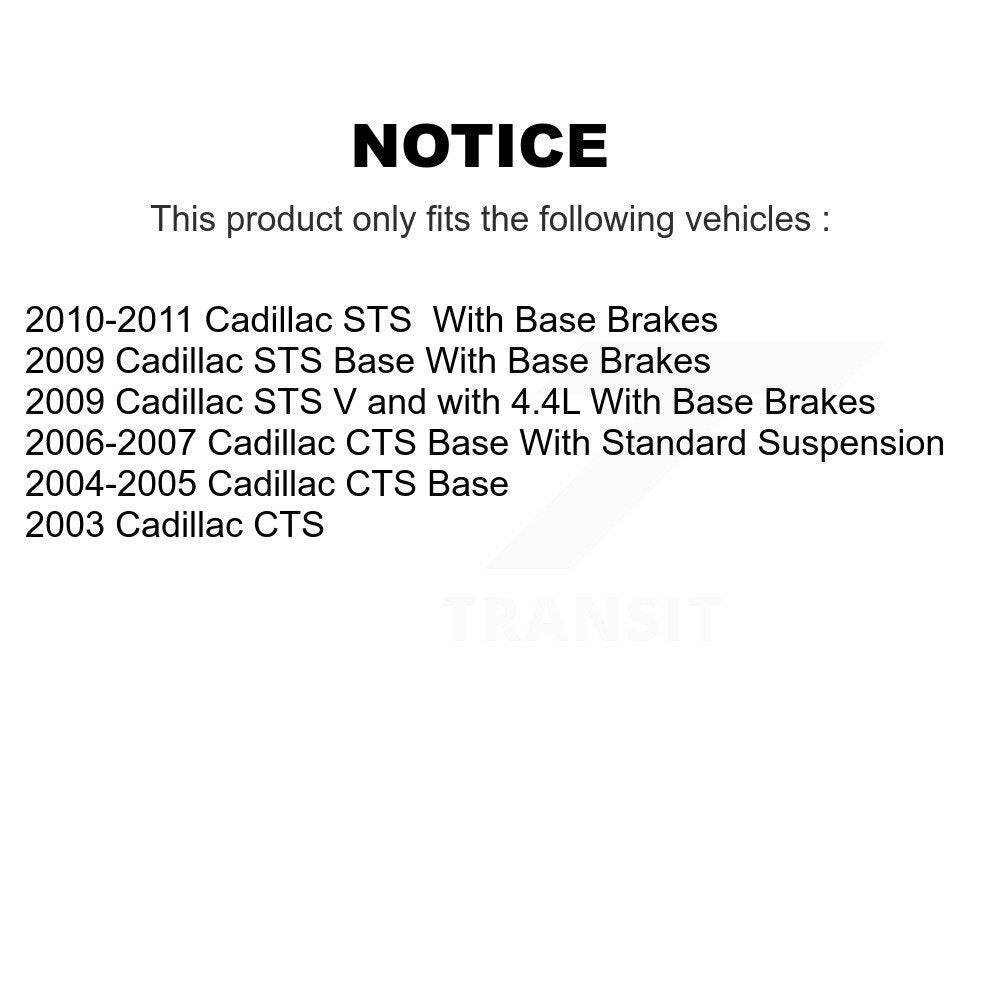 Rear Disc Rotors Ceramic Pads Parking Shoes & Hardware Kit For Cadillac CTS STS