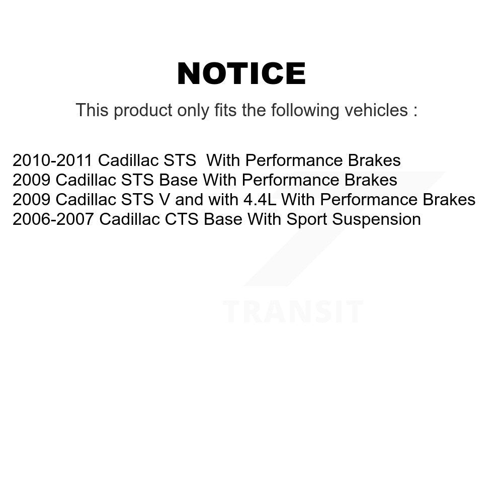 Rear Disc Rotors Ceramic Pads Parking Shoes & Hardware Kit For Cadillac CTS STS