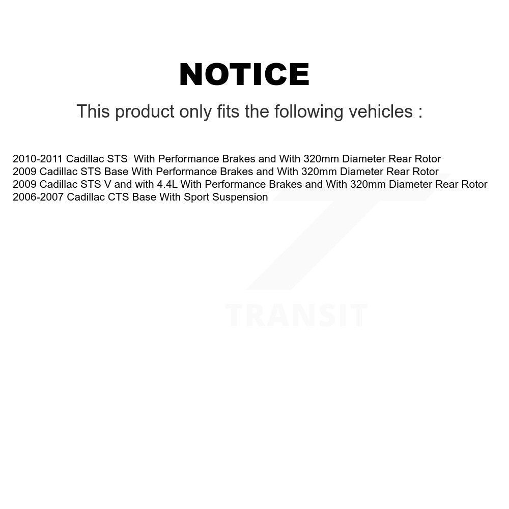 Rear Disc Rotors Ceramic Pads Parking Shoes & Hardware Kit For Cadillac CTS STS