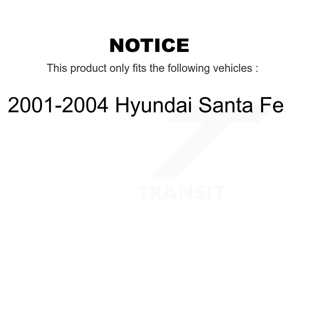 Rear Disc Rotors Ceramic Pads Parking Shoes & Hardware Kit For Hyundai Santa Fe