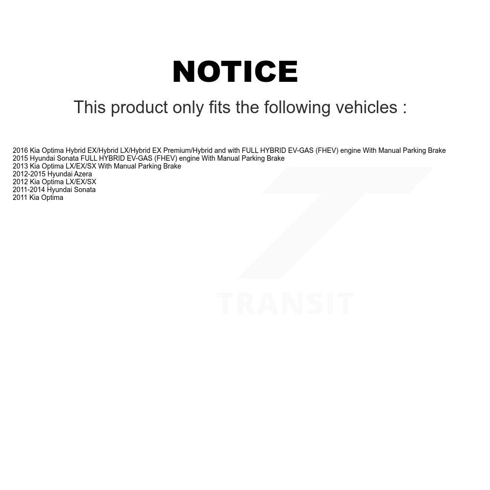 Rear Disc Rotors Ceramic Pads Parking Shoes Hardware Kit For Hyundai Sonata Kia