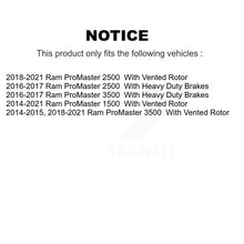Load image into Gallery viewer, Rear Disc Rotors Ceramic Pads Parking Shoes Hardware Kit For Ram ProMaster 3500
