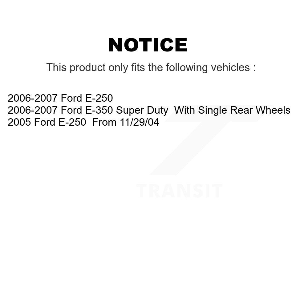 Rear Disc Rotors Ceramic Pads Parking Shoes & Hardware Kit For Ford E-350 Super