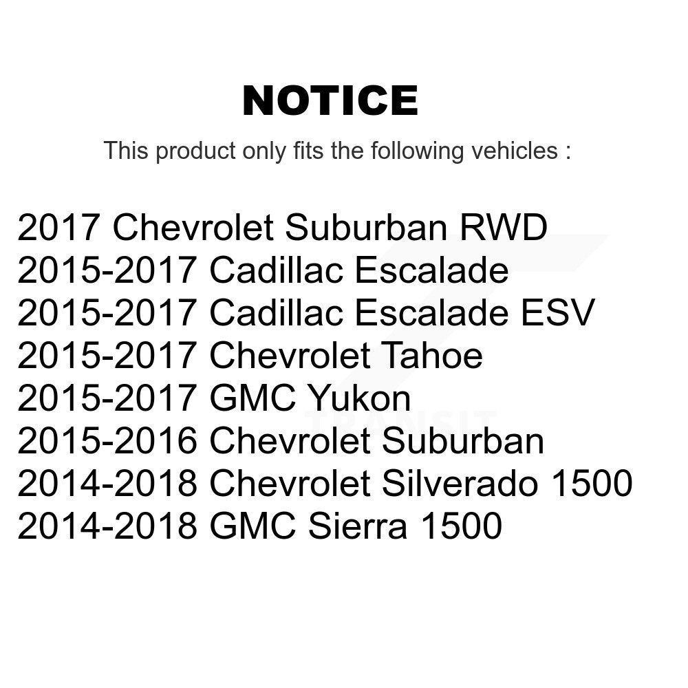 Rear Disc Rotors Ceramic Pads Parking Shoes Hardware Kit For GMC Chevrolet 1500