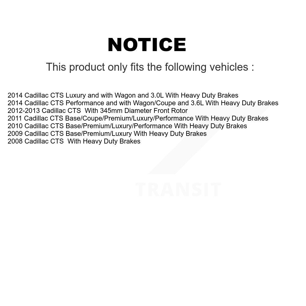 Front Disc Brake Rotors And Ceramic Pads Kit For Cadillac CTS