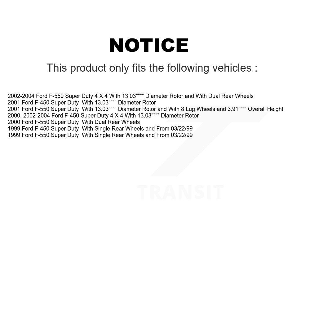 Front Disc Brake Rotors And Ceramic Pads Kit For Ford F-550 Super Duty F-450