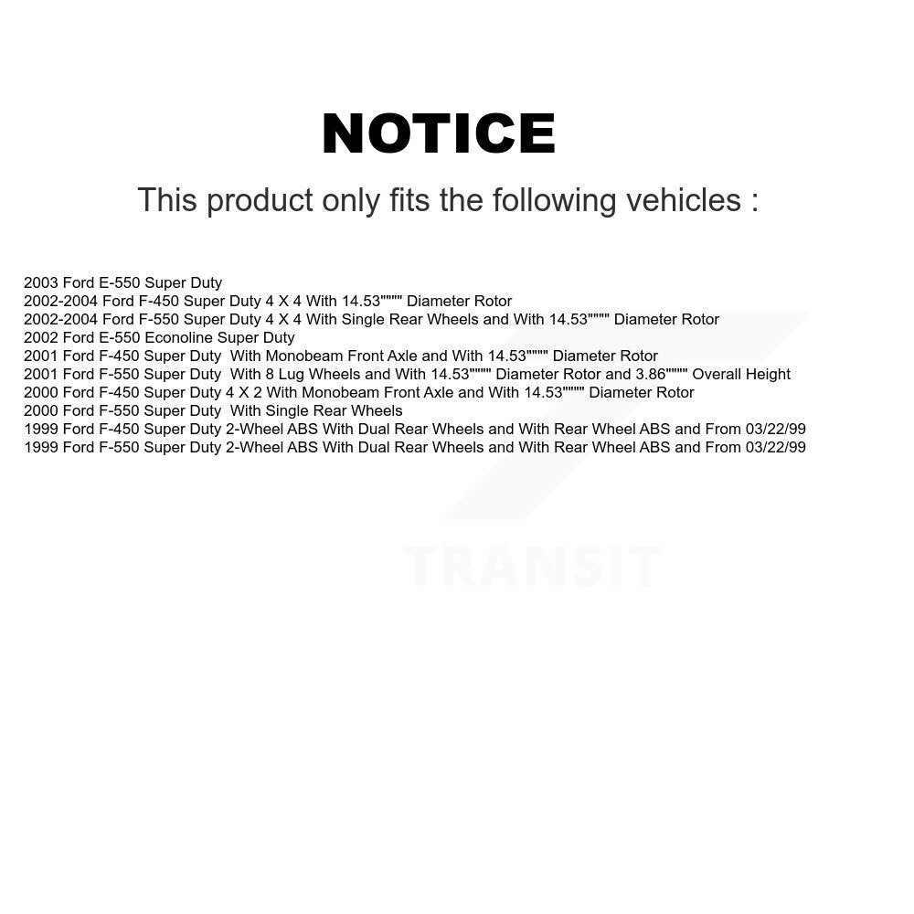 Front Disc Brake Rotor And Ceramic Pad Kit For Ford E-550 Super Duty F-450 F-550