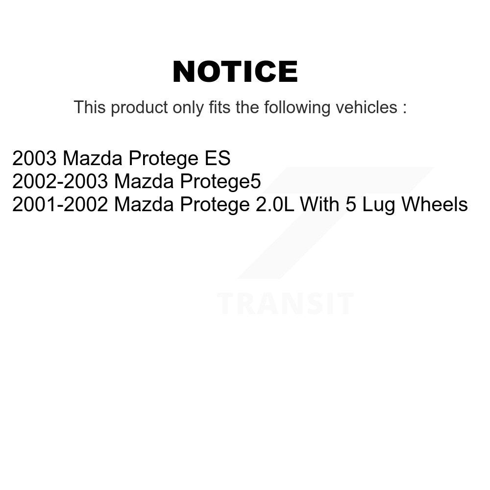 Front Disc Brake Rotors And Ceramic Pads Kit For Mazda Protege Protege5