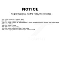 Charger l'image dans la galerie, Front Brake Rotor And Ceramic Pad Kit For Subaru Legacy Forester Outback Impreza