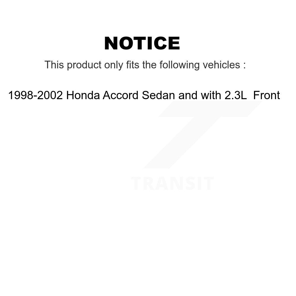 Front Brake Rotor And Ceramic Pad Kit For 1998-2002 Honda Accord Sedan with 2.3L
