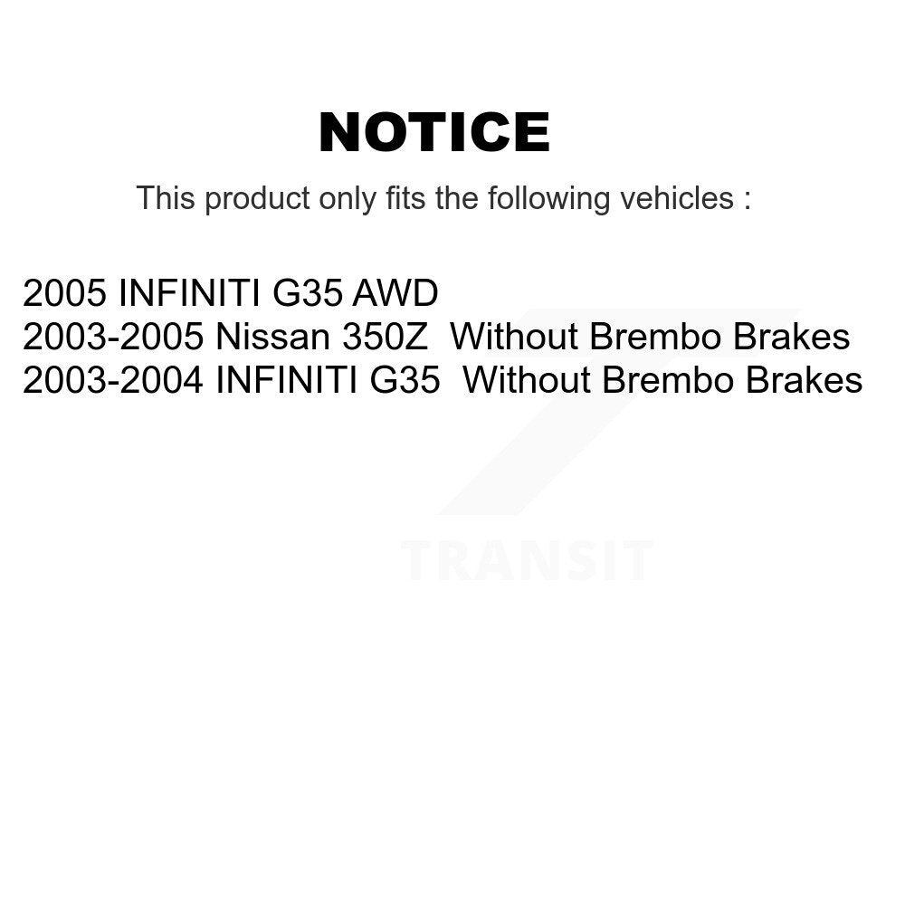 Front Disc Brake Rotor And Ceramic Pad Kit For Infiniti G35 Nissan 350Z INFINITI
