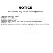 Load image into Gallery viewer, Front Disc Brake Rotors And Ceramic Pads Kit For Subaru Outback Impreza Legacy