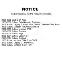 Charger l'image dans la galerie, Front Brake Rotor And Ceramic Pad Kit For Subaru Forester Outback Impreza Legacy