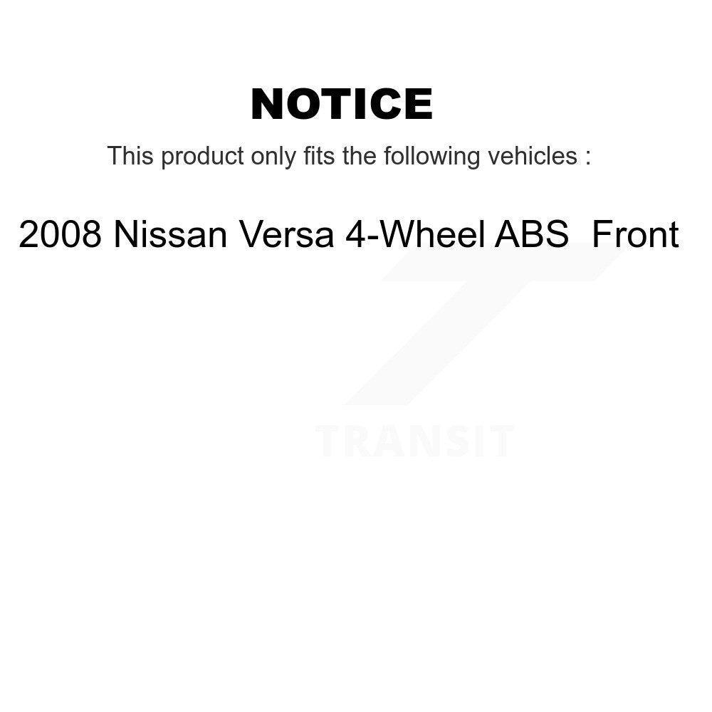 [Front] 2008 Nissan Versa 4-Wheel ABS Premium OE Brake Rotors & Ceramic Pads Kit For Max Braking