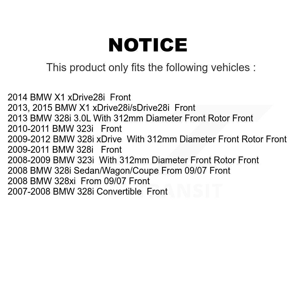 Front Disc Brake Rotors And Ceramic Pads Kit For BMW 328i xDrive X1 328xi 323i