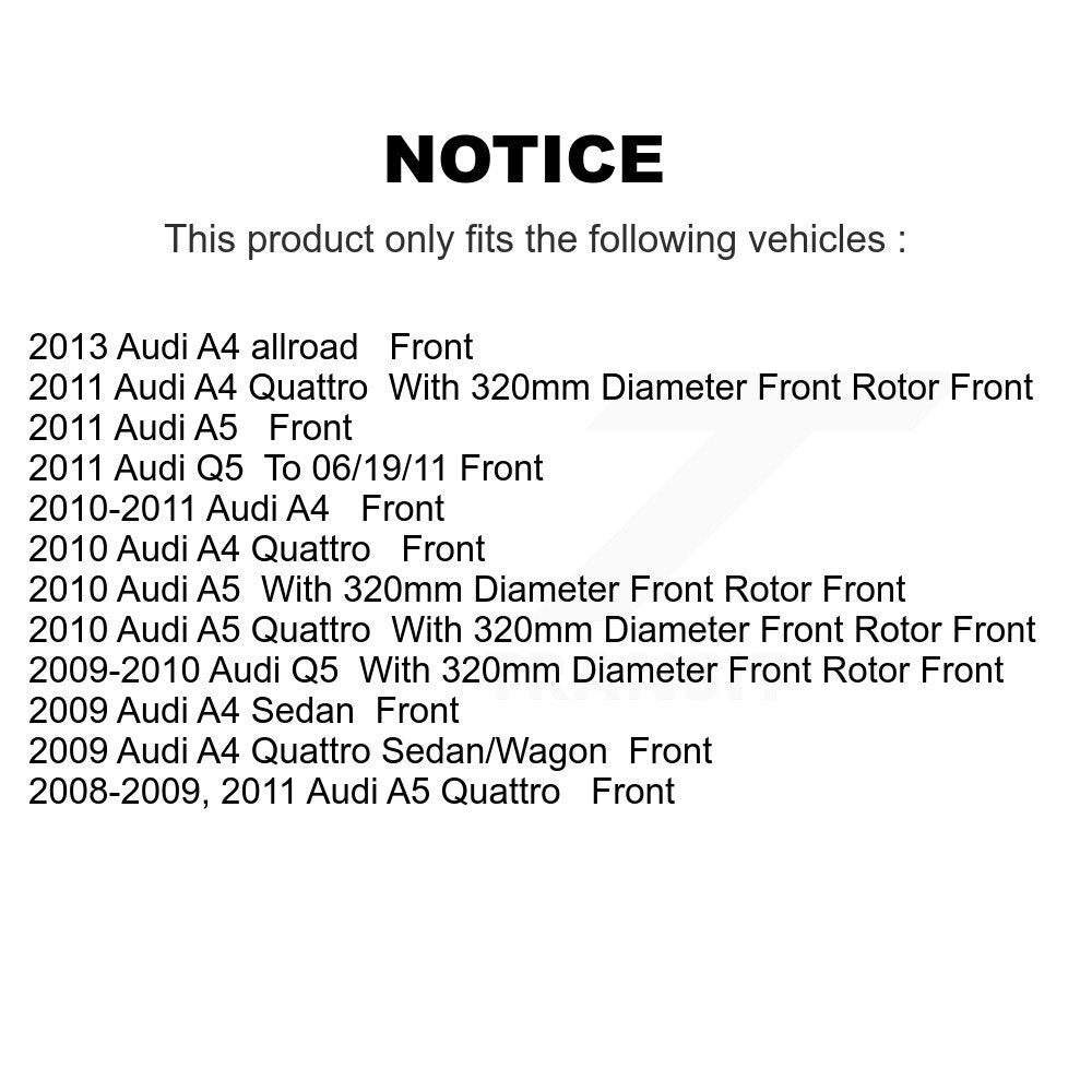 Front Disc Brake Rotors And Ceramic Pads Kit For Audi A4 Quattro Q5 A5 allroad