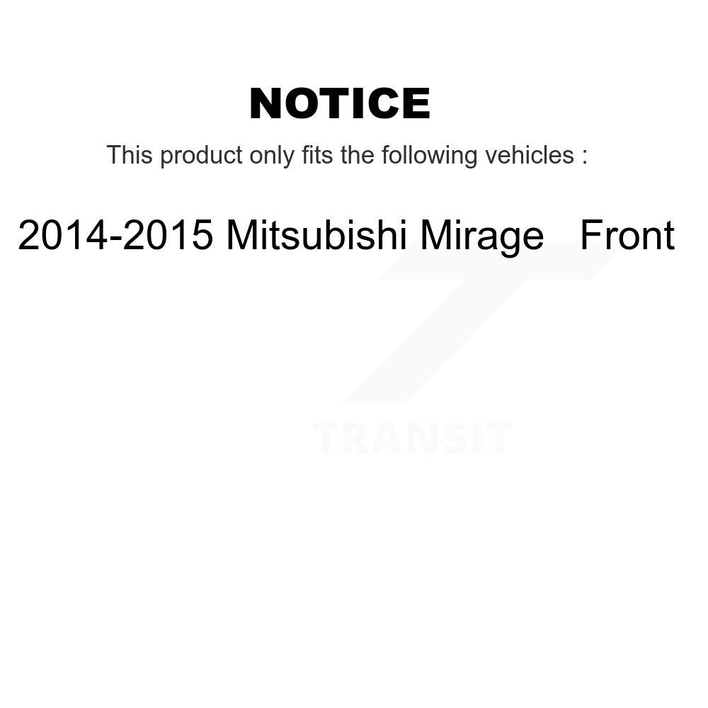 Front Disc Brake Rotors And Ceramic Pads Kit For 2014-2015 Mitsubishi Mirage