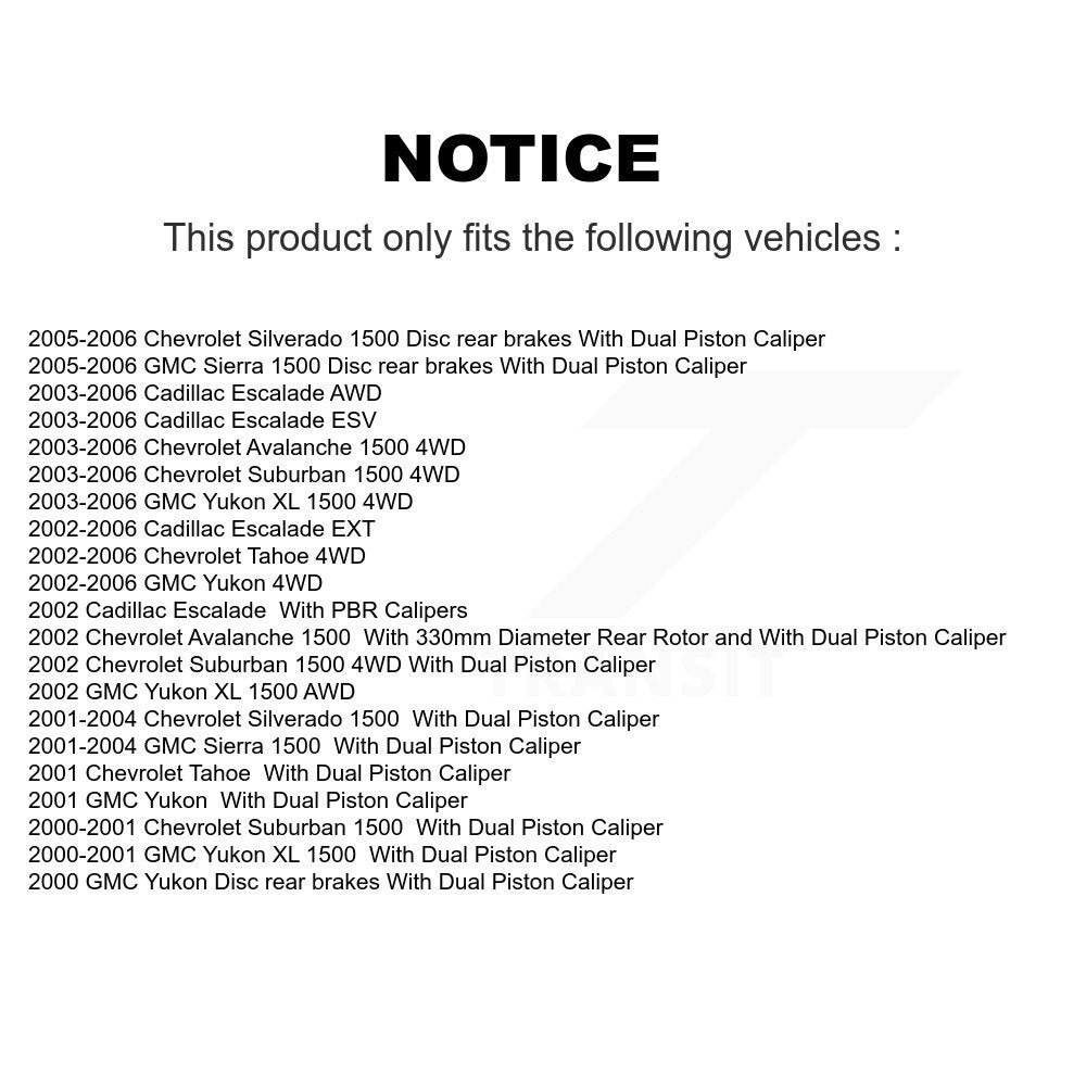 Front Rear Brake Rotor Ceramic Pad Kit For Chevrolet Silverado 1500 GMC Tahoe XL