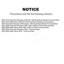 Charger l'image dans la galerie, Front Rear Disc Brake Rotors Ceramic Pad Kit For Chevrolet Silverado 3500 HD GMC