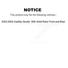 Load image into Gallery viewer, Front Rear Brake Rotor And Ceramic Pad Kit For Cadillac Seville With Solid