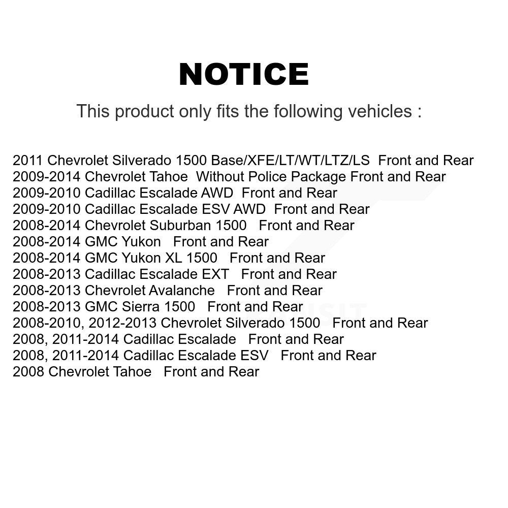 Front Rear Brake Rotor & Ceramic Pad Kit For Chevrolet Silverado 1500 GMC Sierra