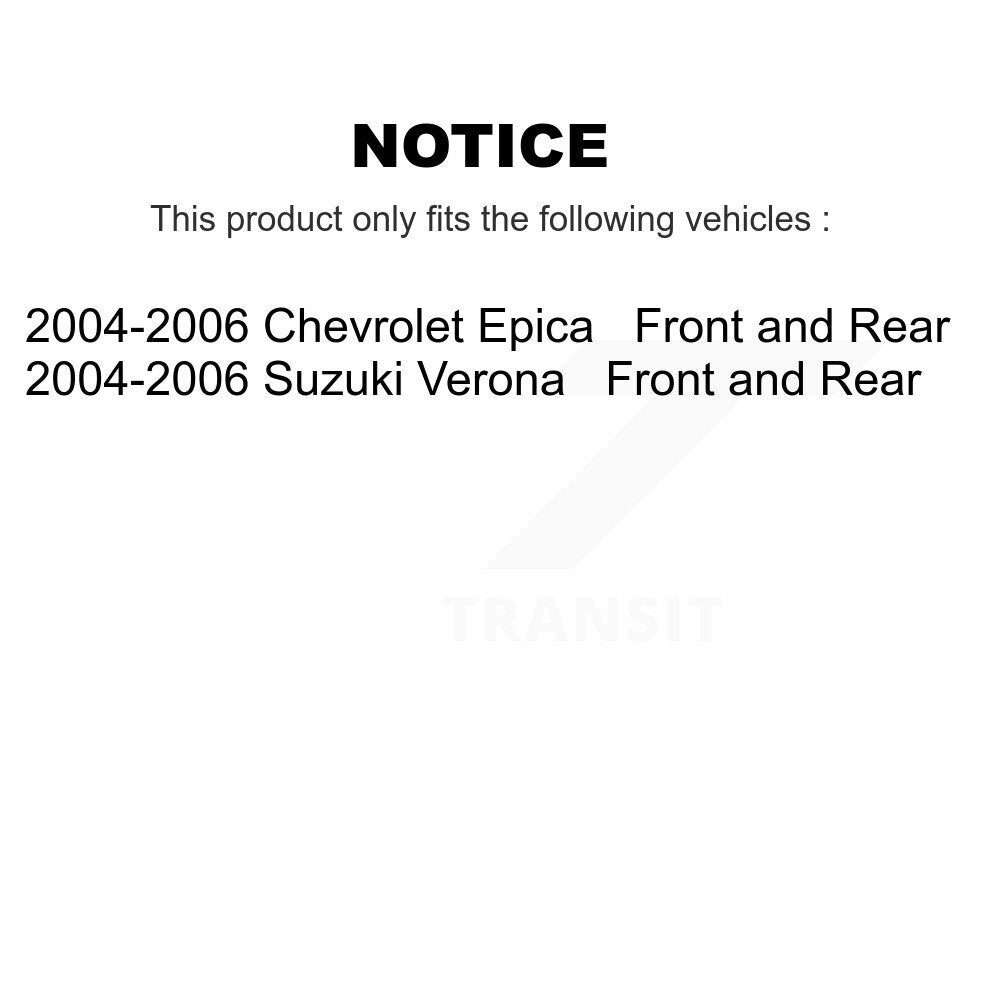 Front Rear Disc Brake Rotors & Ceramic Pad Kit For Suzuki Verona Chevrolet Epica