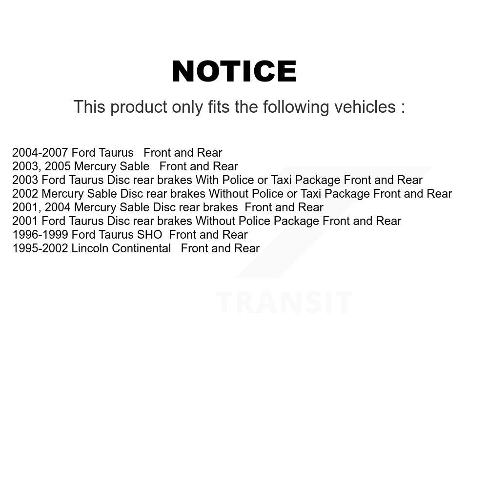 Front Rear Brake Rotor And Ceramic Pad Kit For Ford Taurus Mercury Sable Lincoln