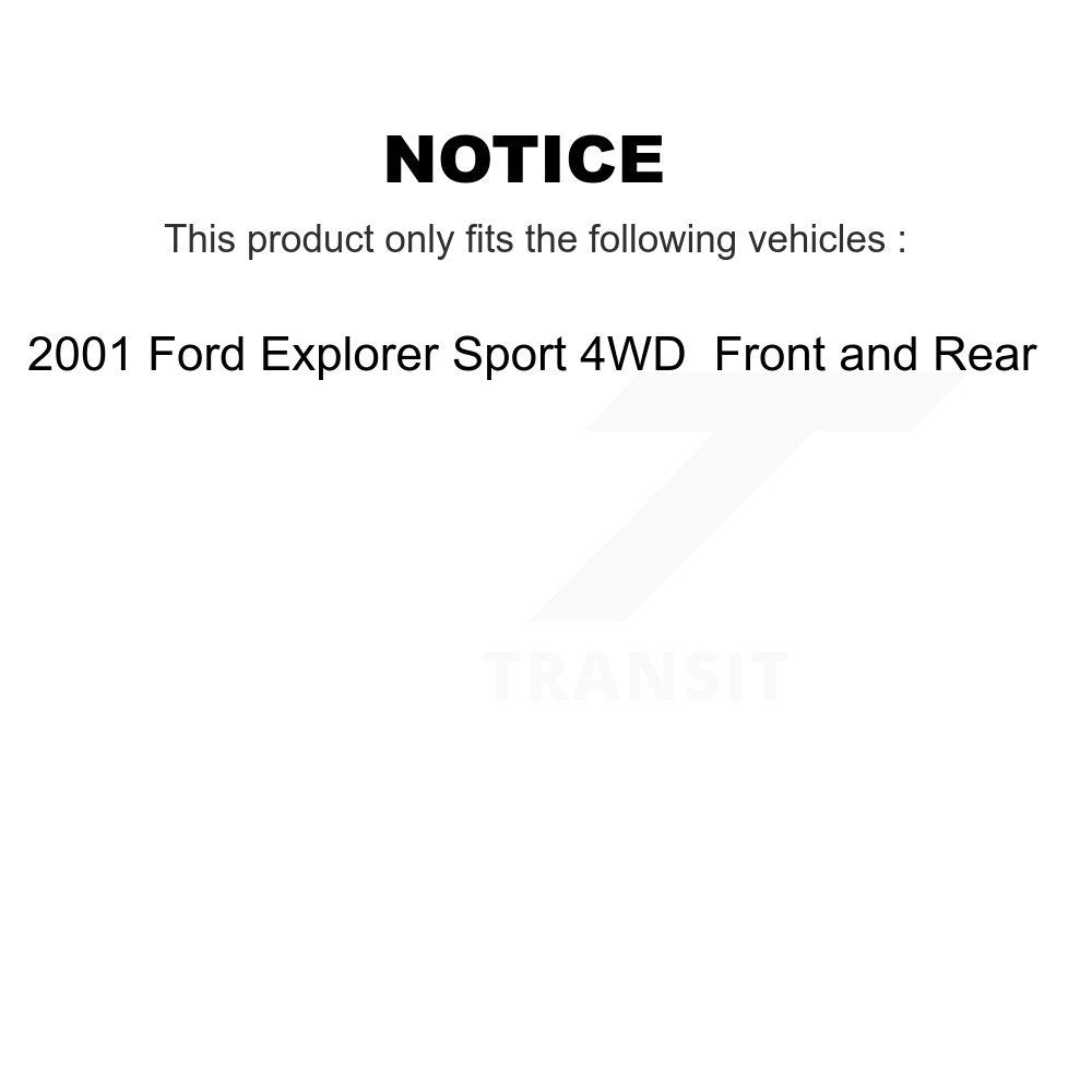 [Front+Rear] 2001 Ford Explorer Sport 4WD Premium OE Brake Rotors & Ceramic Pads Kit For Max Braking