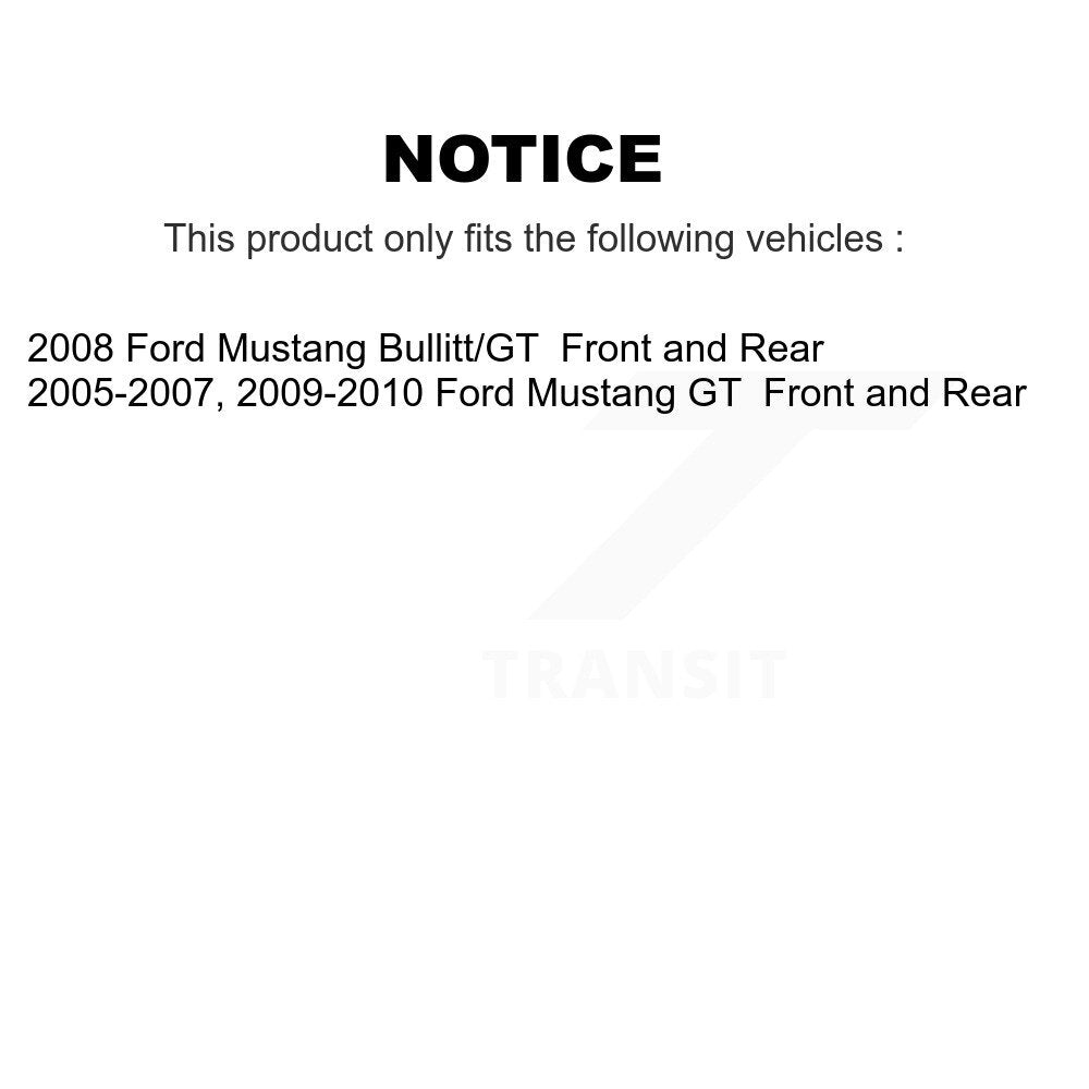 Front Rear Disc Brake Rotors And Ceramic Pads Kit For Ford Mustang