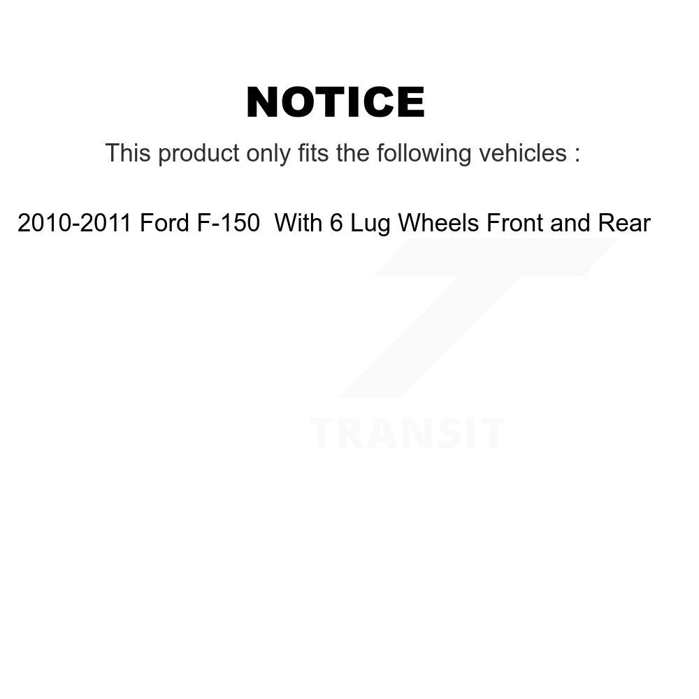 Kit de rotors de frein avant et arrière et plaquettes en céramique pour Ford F-150 10-11 avec 6 roues à ergots 
