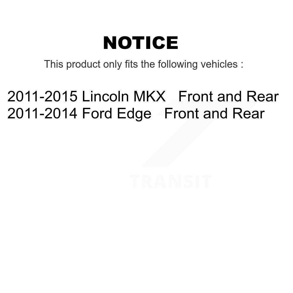 Kit de rotors de frein à disque avant et arrière et plaquettes en céramique, pour Ford Edge Lincoln MKX 