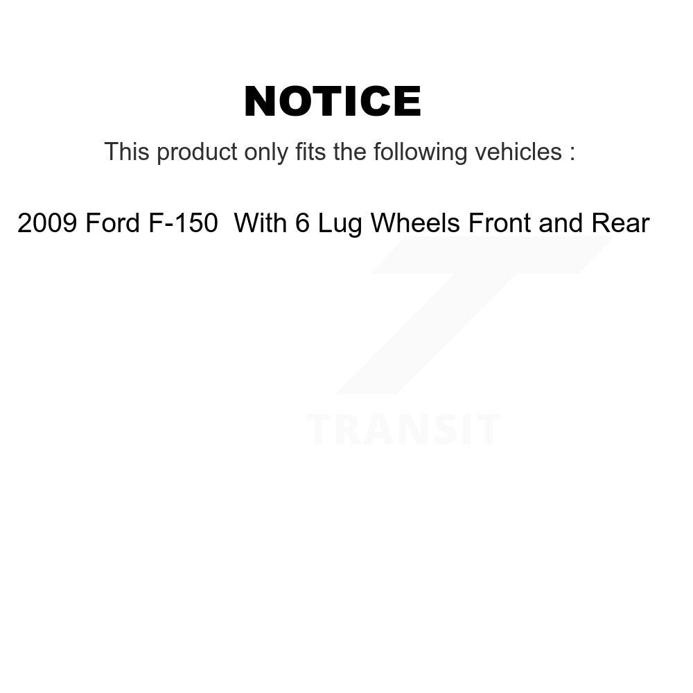 Kit de rotor de frein avant et arrière et plaquettes en céramique pour Ford F-150 2009 avec 6 roues à ergots 