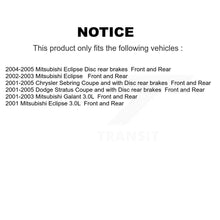 Load image into Gallery viewer, Front Rear Brake Rotor And Ceramic Pad Kit For Chrysler Sebring Mitsubishi Dodge