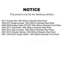 Charger l'image dans la galerie, Front Rear Brake Rotors &amp; Ceramic Pad Kit For Jeep Patriot Dodge Compass Caliber